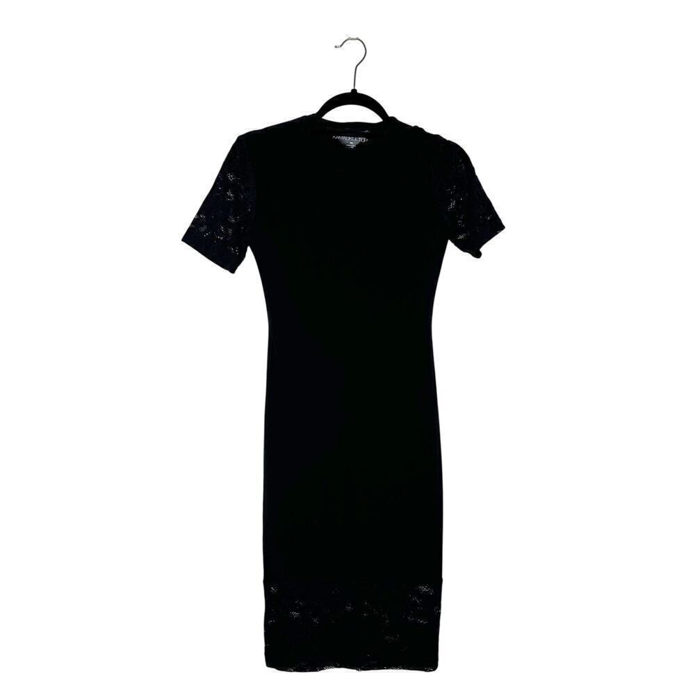 Norma Kamali Lace Mini Dress Women's Black Size XS X-Small